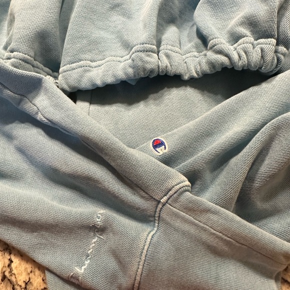 Champion Aqua Blue Cropped Hoodie & Sweatpants Large - Picture 2 of 11